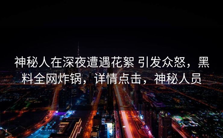 神秘人在深夜遭遇花絮 引发众怒，黑料全网炸锅，详情点击，神秘人员